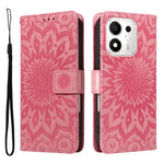 For Honor 600 Smart 5G / Honor X7e Plus 5G Leather Wallet Case Sunflower Imprinted Phone Cover