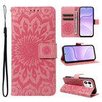 For Honor 600 Smart 5G / Honor X7e Plus 5G Leather Wallet Case Sunflower Imprinted Phone Cover