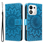 For Honor 600 Smart 5G / Honor X7e Plus 5G Leather Wallet Case Sunflower Imprinted Phone Cover