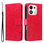 For Honor 600 Smart 5G / Honor X7e Plus 5G Leather Wallet Case Sunflower Imprinted Phone Cover