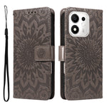 For Honor 600 Smart 5G / Honor X7e Plus 5G Leather Wallet Case Sunflower Imprinted Phone Cover