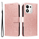 For Honor 600 Smart 5G / Honor X7e Plus 5G Leather Wallet Case Sunflower Imprinted Phone Cover