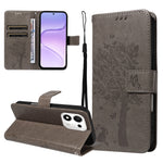 For Honor 600 Smart 5G / Honor X7e Plus 5G Phone Case with Stand Cat Tree Pattern Leather Wallet Mobile Cover