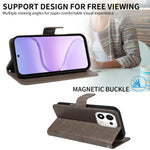 For Honor 600 Smart 5G / Honor X7e Plus 5G Phone Case with Stand Cat Tree Pattern Leather Wallet Mobile Cover