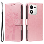 For Honor 600 Smart 5G / Honor X7e Plus 5G Phone Case with Stand Cat Tree Pattern Leather Wallet Mobile Cover