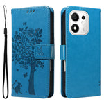 For Honor 600 Smart 5G / Honor X7e Plus 5G Phone Case with Stand Cat Tree Pattern Leather Wallet Mobile Cover