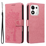For Honor 600 Smart 5G / Honor X7e Plus 5G Phone Case with Stand Cat Tree Pattern Leather Wallet Mobile Cover