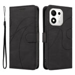 For Honor X7e Plus 5G / Honor 600 Smart 5G Wallet Case Leather Phone Cover Stand with Curved Line Design