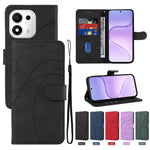 For Honor X7e Plus 5G / Honor 600 Smart 5G Wallet Case Leather Phone Cover Stand with Curved Line Design