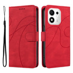 For Honor X7e Plus 5G / Honor 600 Smart 5G Wallet Case Leather Phone Cover Stand with Curved Line Design
