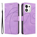 For Honor X7e Plus 5G / Honor 600 Smart 5G Wallet Case Leather Phone Cover Stand with Curved Line Design