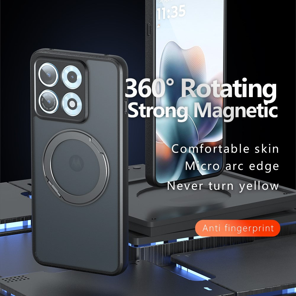 For Lenovo Legion Y70 (2026) / Motorola Edge 70 Max 5G Matte Skin-touch Magnetic Case 360° Rotating Kickstand Shockproof TPU + PC Phone Cover