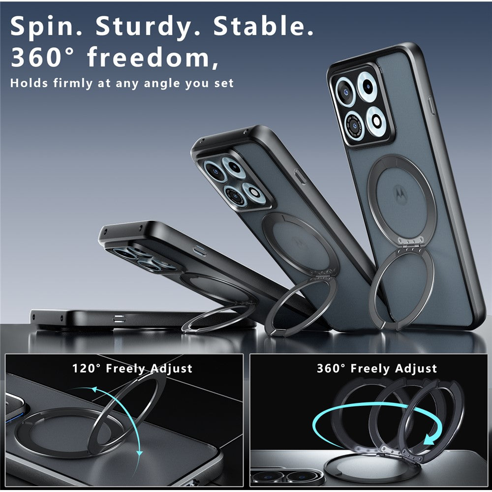 For Lenovo Legion Y70 (2026) / Motorola Edge 70 Max 5G Matte Skin-touch Magnetic Case 360° Rotating Kickstand Shockproof TPU + PC Phone Cover