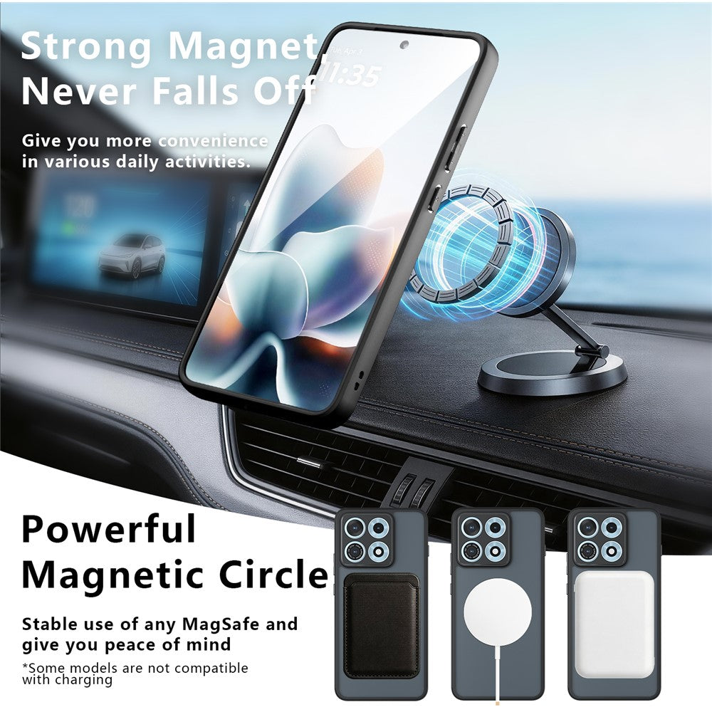 For Lenovo Legion Y70 (2026) / Motorola Edge 70 Max 5G Matte Skin-touch Magnetic Case 360° Rotating Kickstand Shockproof TPU + PC Phone Cover
