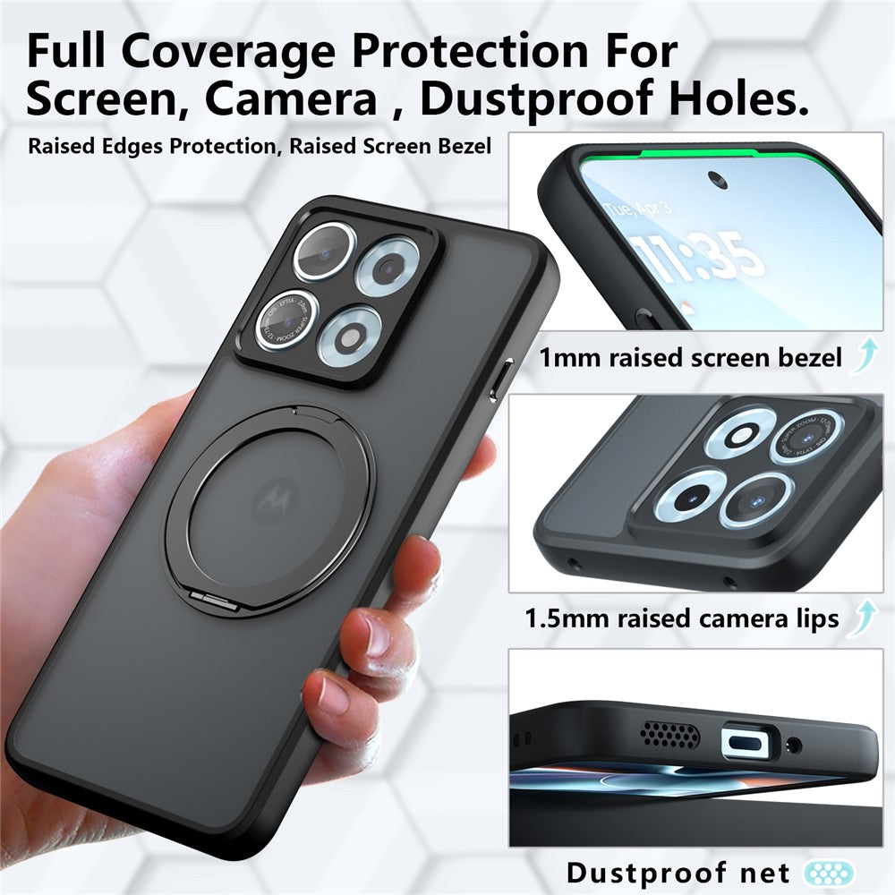 For Lenovo Legion Y70 (2026) / Motorola Edge 70 Max 5G Matte Skin-touch Magnetic Case 360° Rotating Kickstand Shockproof TPU + PC Phone Cover