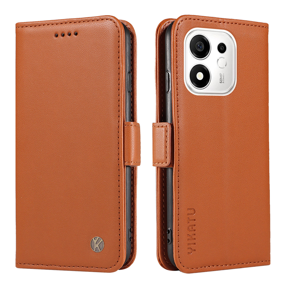 YIKATU for Honor 600 Smart 5G / Honor X7e Plus 5G Wallet Phone Case  YK-003 Leather Stand Cover