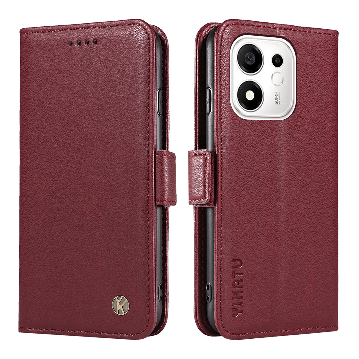 YIKATU for Honor 600 Smart 5G / Honor X7e Plus 5G Wallet Phone Case  YK-003 Leather Stand Cover