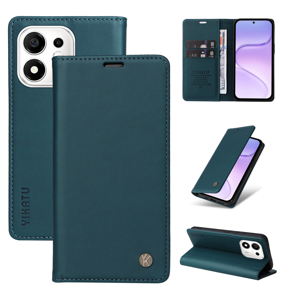 YIKATU for Honor X7e Plus 5G / Honor 600 Smart 5G YK-001 Phone Cases Magnetic Closure PU Leather Mobile Cover