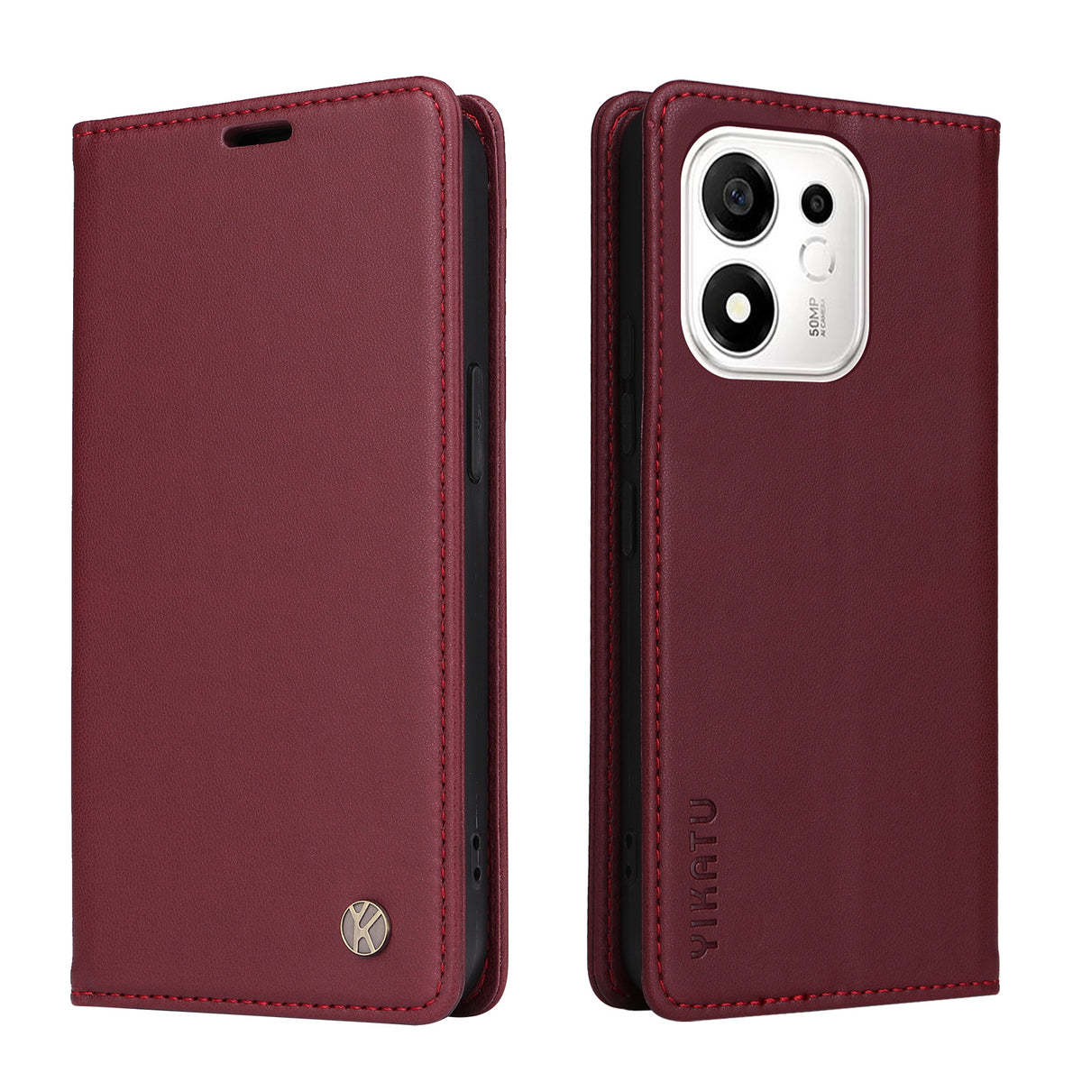 YIKATU for Honor X7e Plus 5G / Honor 600 Smart 5G YK-001 Phone Cases Magnetic Closure PU Leather Mobile Cover