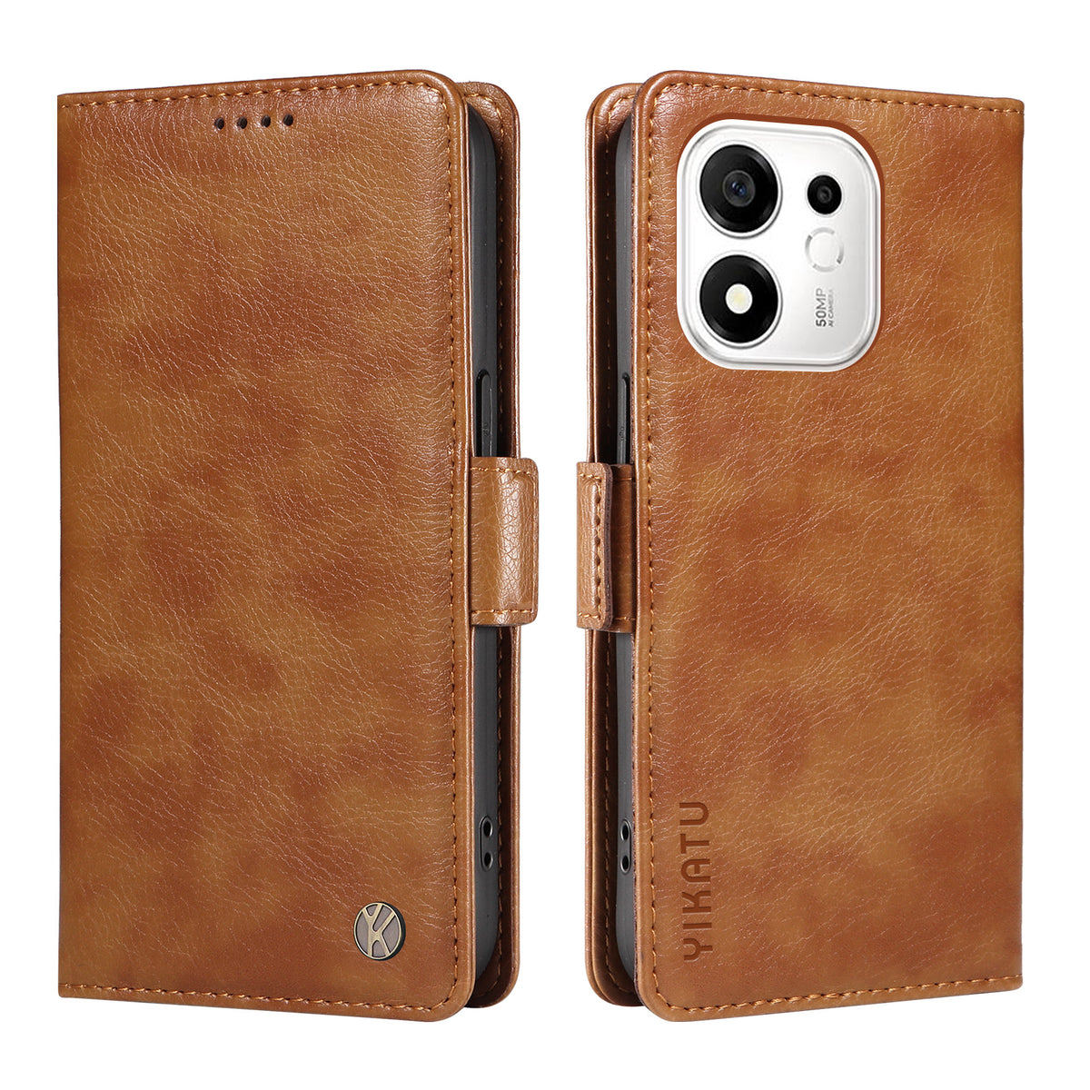 YIKATU for Honor 600 Smart 5G / Honor X7e Plus 5G Case YK-007 Litchi Texture PU Leather Wallet Phone Cover