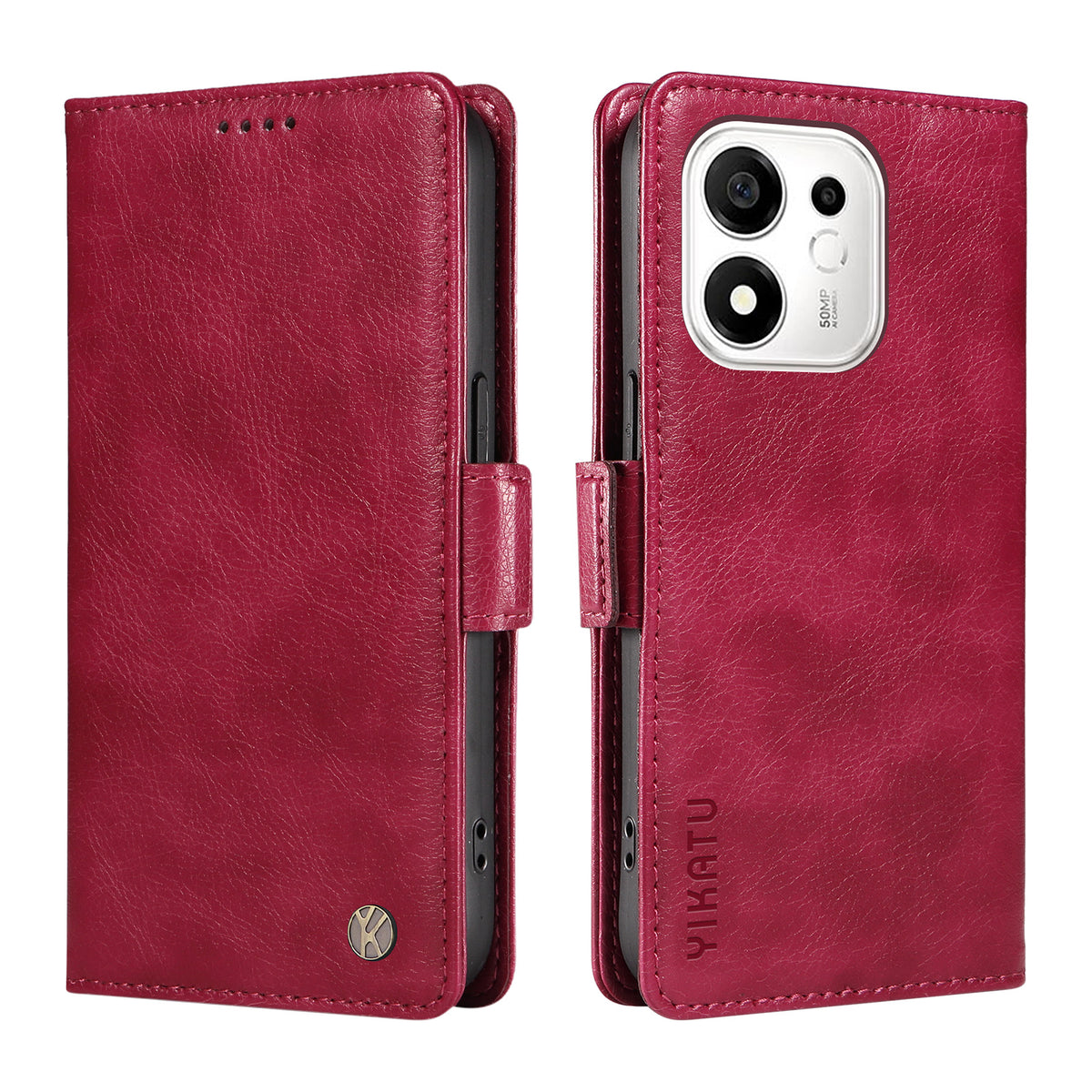 YIKATU for Honor 600 Smart 5G / Honor X7e Plus 5G Case YK-007 Litchi Texture PU Leather Wallet Phone Cover
