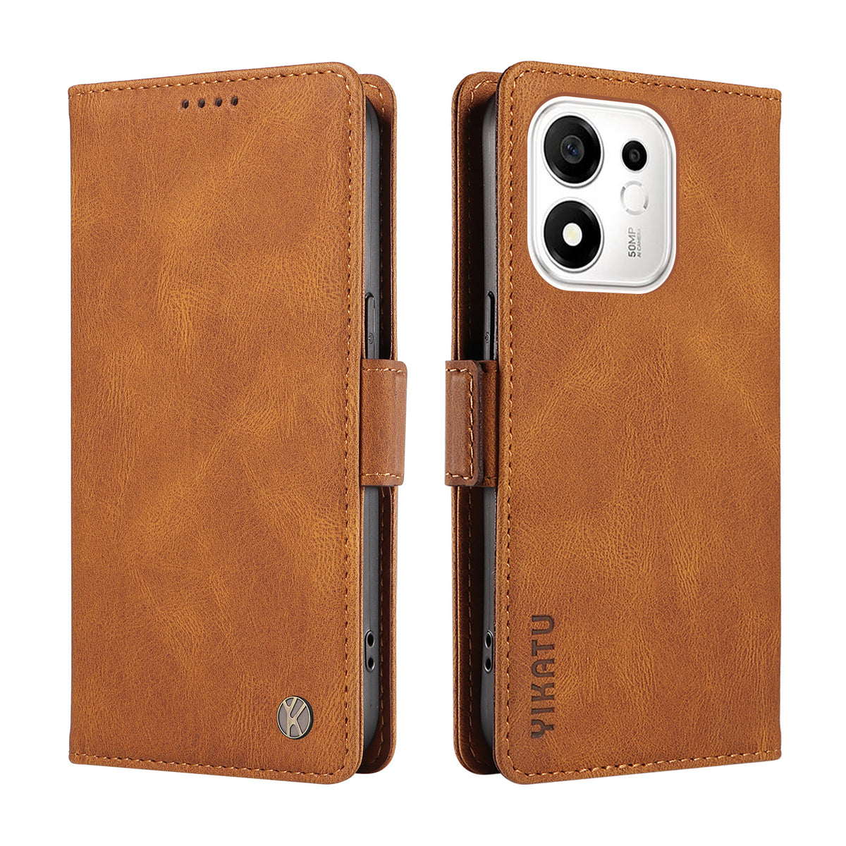 YIKATU for Honor X7e Plus 5G / Honor 600 Smart 5G Leather Case  YK-005 Skin-touch Feeling Wallet Phone Cover