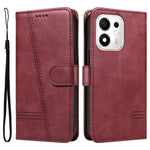 Honor 600 Smart 5G / Honor X7e Plus 5G Pung-Etui T-formede Linjer Læder Telefoncover Stand
