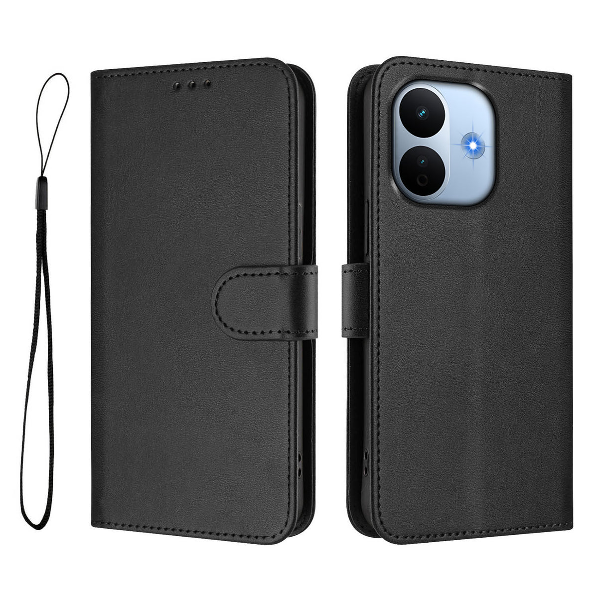 For Xiaomi Redmi Note 17 Pro Max 5G / Xiaomi Redmi Note 17 Pro+ 5G Wallet Case RFID Blocking Calf Texture Leather Stand Phone Cover with Strap