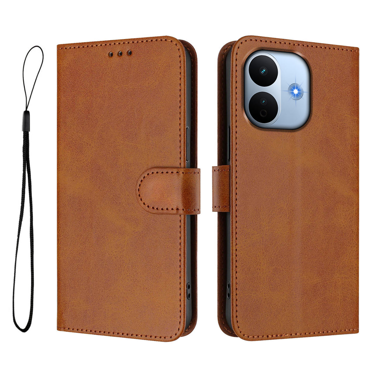 For Xiaomi Redmi Note 17 Pro Max 5G / Xiaomi Redmi Note 17 Pro+ 5G Wallet Case RFID Blocking Calf Texture Leather Stand Phone Cover with Strap