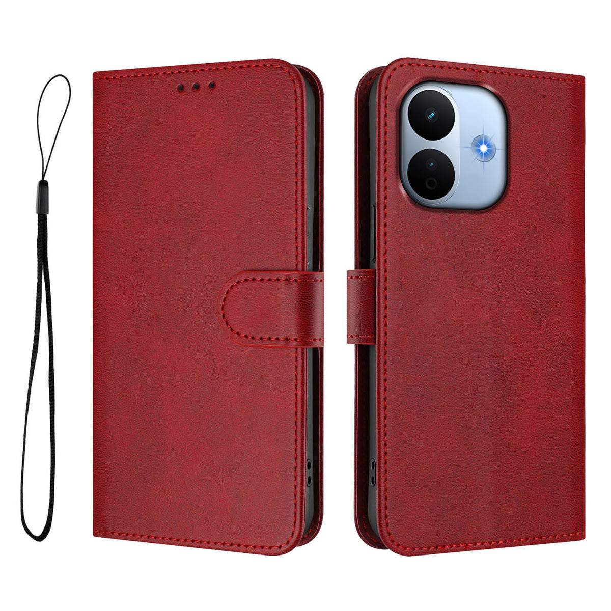 Xiaomi Redmi Note 17 Pro Max 5G / Xiaomi Redmi Note 17 Pro+ 5G Plånboksfodral RFID-blockerande kalvtexturerat läderfodral med stativ och rem