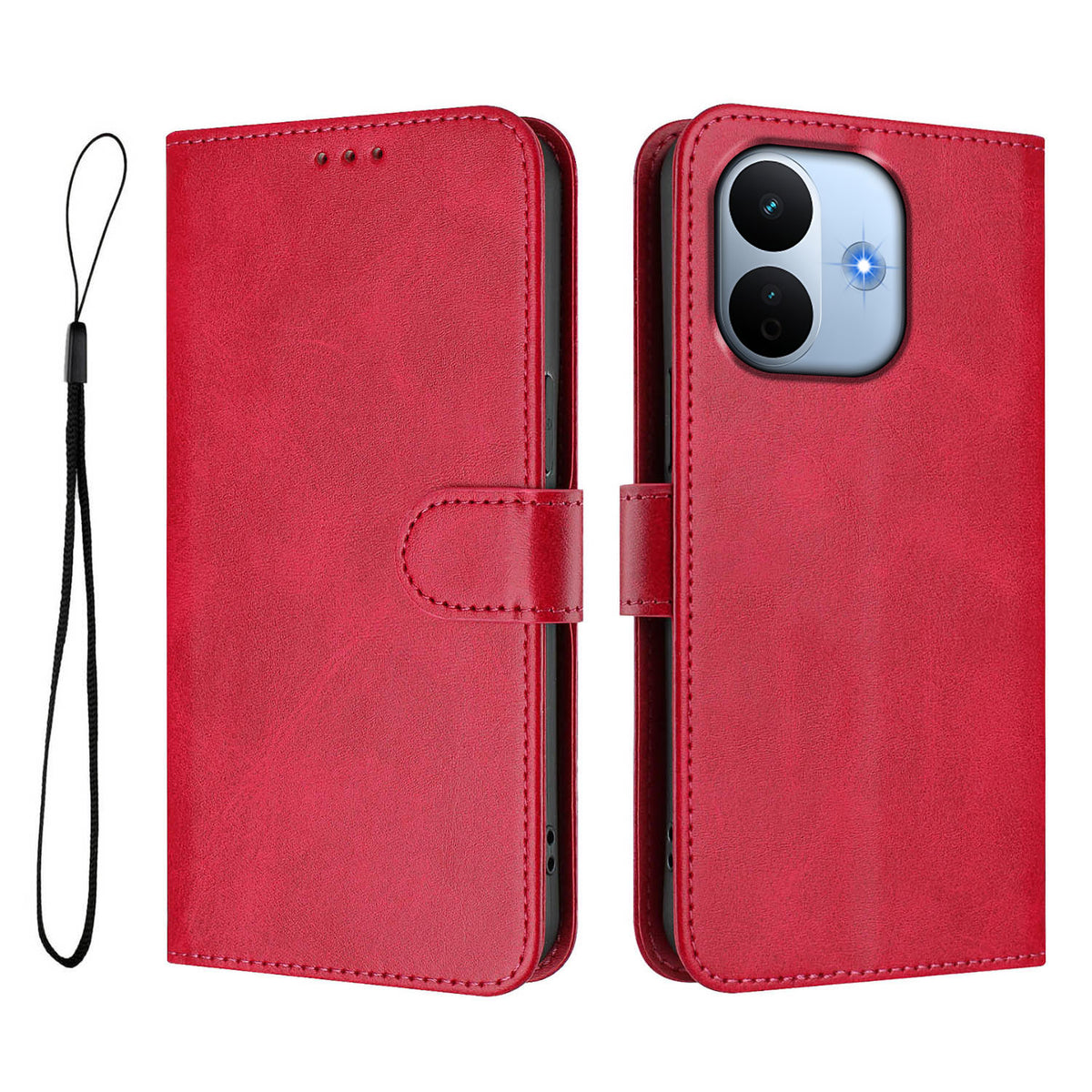 For Xiaomi Redmi Note 17 Pro Max 5G / Xiaomi Redmi Note 17 Pro+ 5G Wallet Case RFID Blocking Calf Texture Leather Stand Phone Cover with Strap