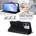 For Xiaomi Redmi Note 17 Pro 5G Wallet Case RFID Blocking Calf Texture Leather Stand Phone Cover with Strap