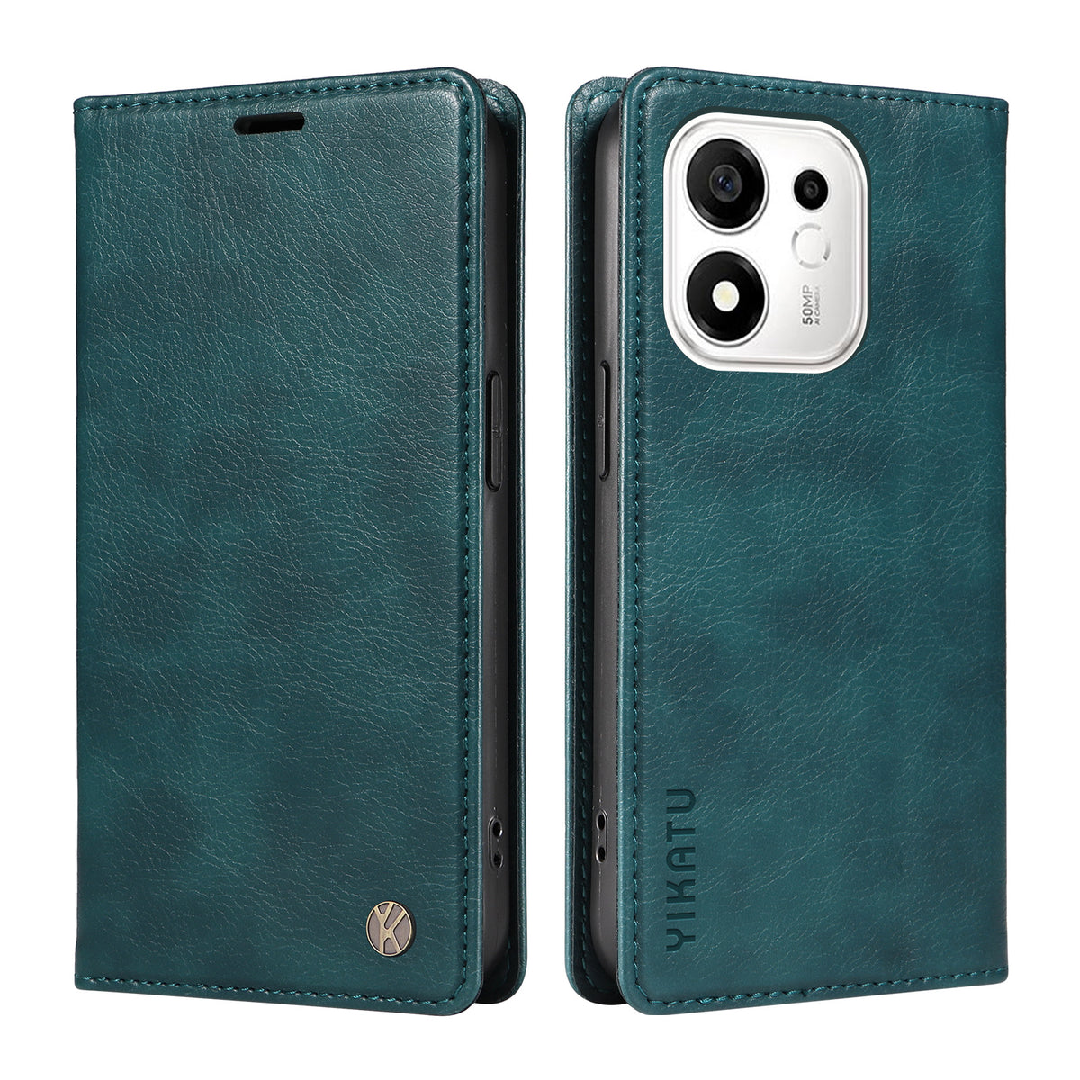 YIKATU for Honor 600 Smart 5G / Honor X7e Plus 5G Wallet Case  YK-006 Magnetic Closure Leather Phone Cover Litchi Texture