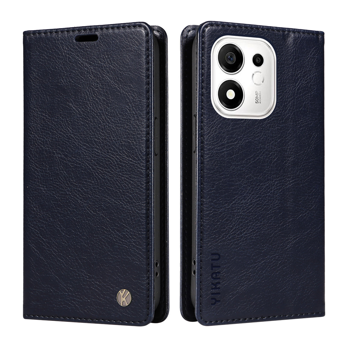 YIKATU for Honor 600 Smart 5G / Honor X7e Plus 5G Wallet Case  YK-006 Magnetic Closure Leather Phone Cover Litchi Texture