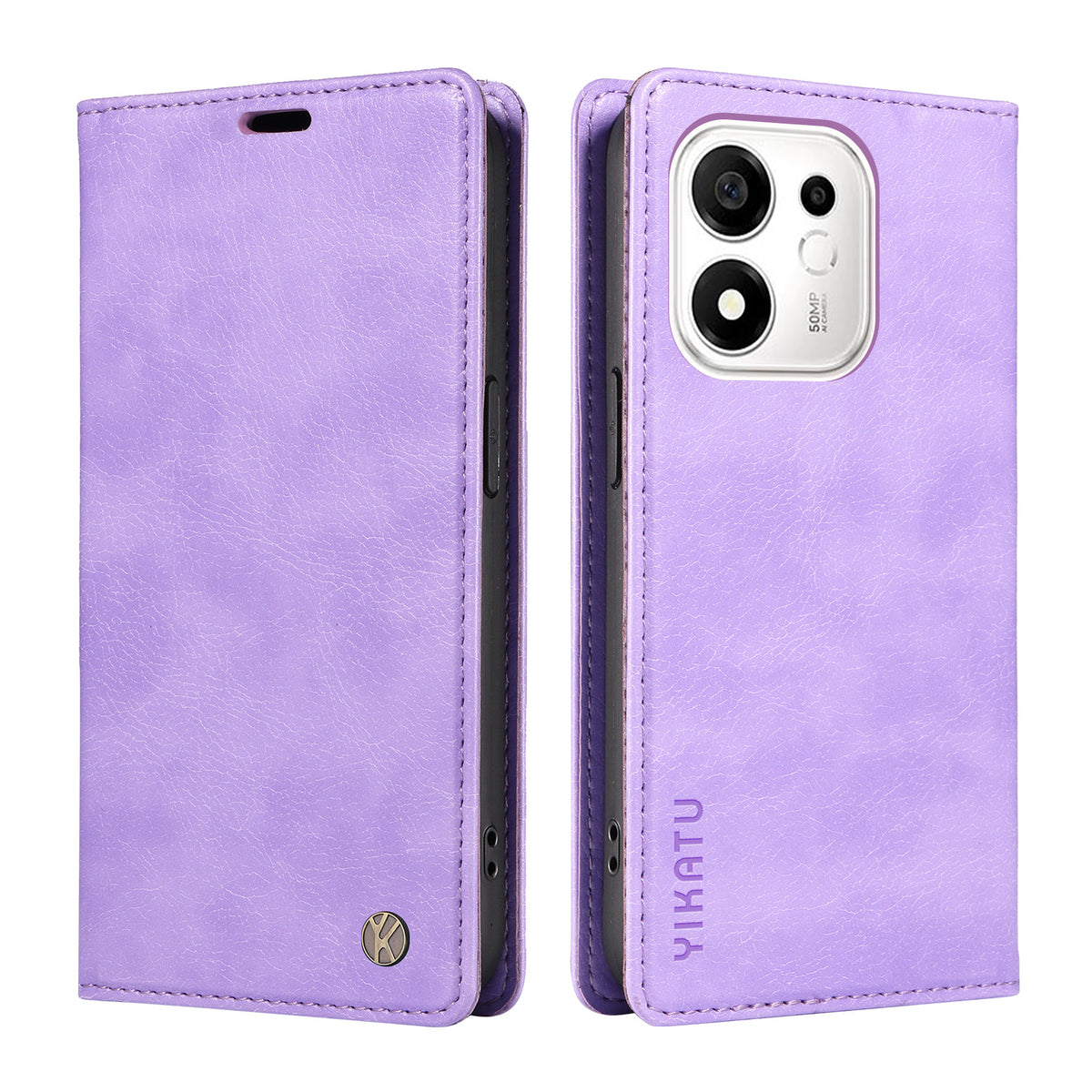 YIKATU for Honor 600 Smart 5G / Honor X7e Plus 5G Wallet Case  YK-006 Magnetic Closure Leather Phone Cover Litchi Texture