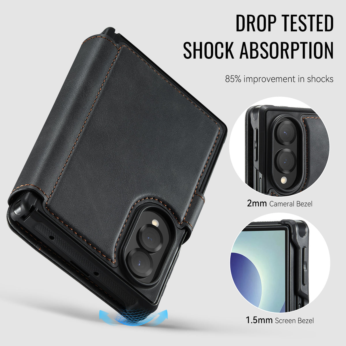 AUTSPACE for Samsung Galaxy Z Fold8 A15 Case RFID Blocking Wallet Leather Magnetic Phone Cover