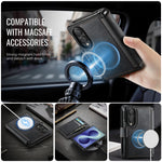 AUTSPACE for Samsung Galaxy Z Fold8 A15 Case RFID Blocking Wallet Leather Magnetic Phone Cover