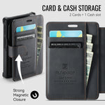AUTSPACE for Samsung Galaxy Z Fold8 A15 Case RFID Blocking Wallet Leather Magnetic Phone Cover