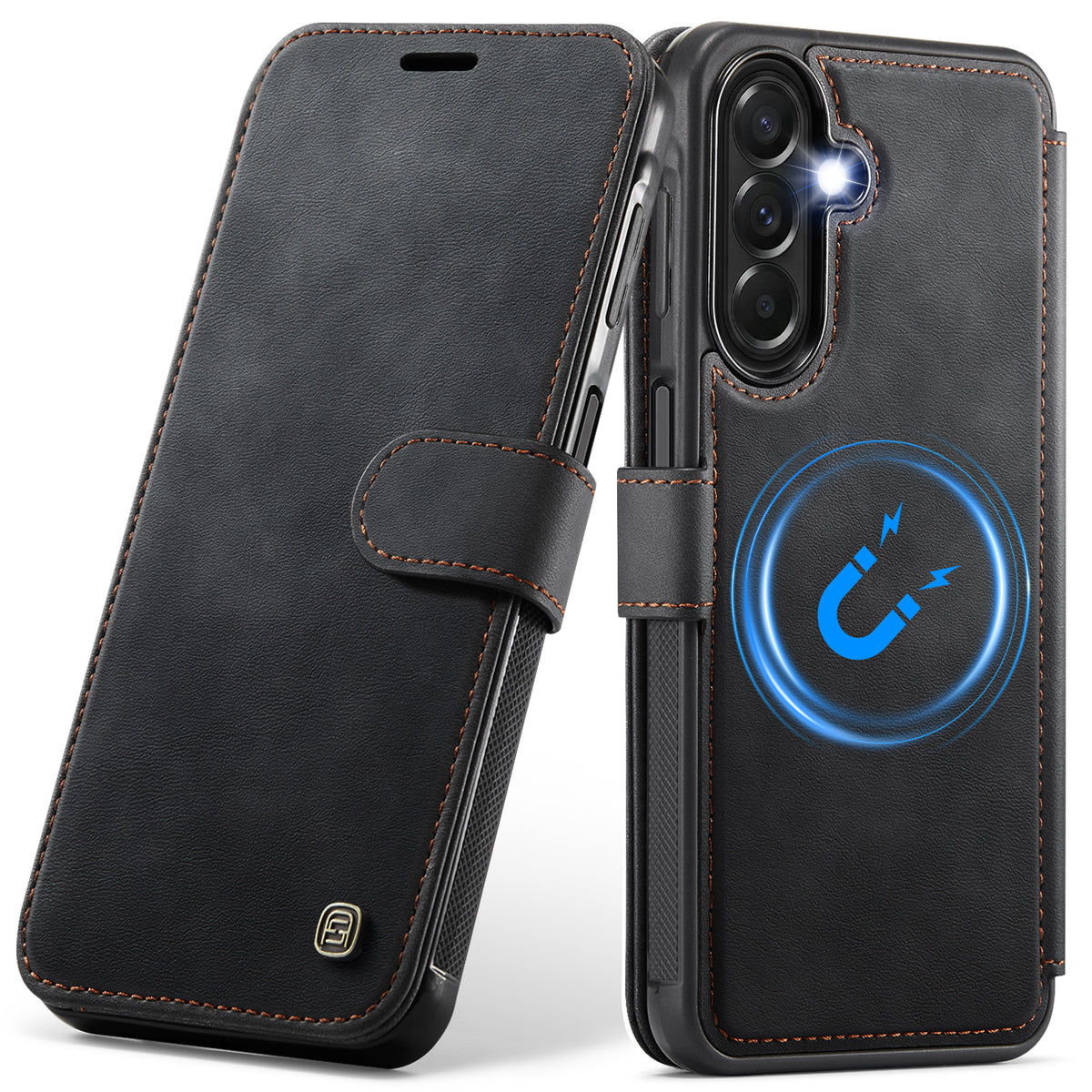 AUTSPACE for Samsung Galaxy A27 5G A15 Case RFID Blocking Wallet Leather Magnetic Phone Cover