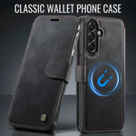 AUTSPACE for Samsung Galaxy A27 5G A15 Case RFID Blocking Wallet Leather Magnetic Phone Cover