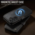 AUTSPACE for Samsung Galaxy A27 5G A15 Case RFID Blocking Wallet Leather Magnetic Phone Cover
