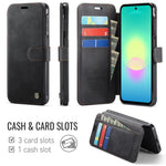 AUTSPACE for Samsung Galaxy A27 5G A15 Case RFID Blocking Wallet Leather Magnetic Phone Cover