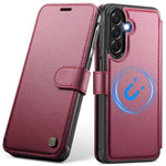 AUTSPACE for Samsung Galaxy A27 5G A15 Case RFID Blocking Wallet Leather Magnetic Phone Cover