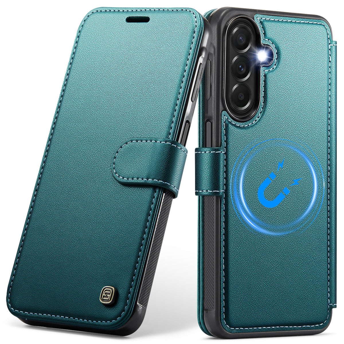 AUTSPACE for Samsung Galaxy A27 5G A15 Case RFID Blocking Wallet Leather Magnetic Phone Cover