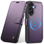AUTSPACE for Samsung Galaxy A27 5G A15 Case RFID Blocking Wallet Leather Magnetic Phone Cover