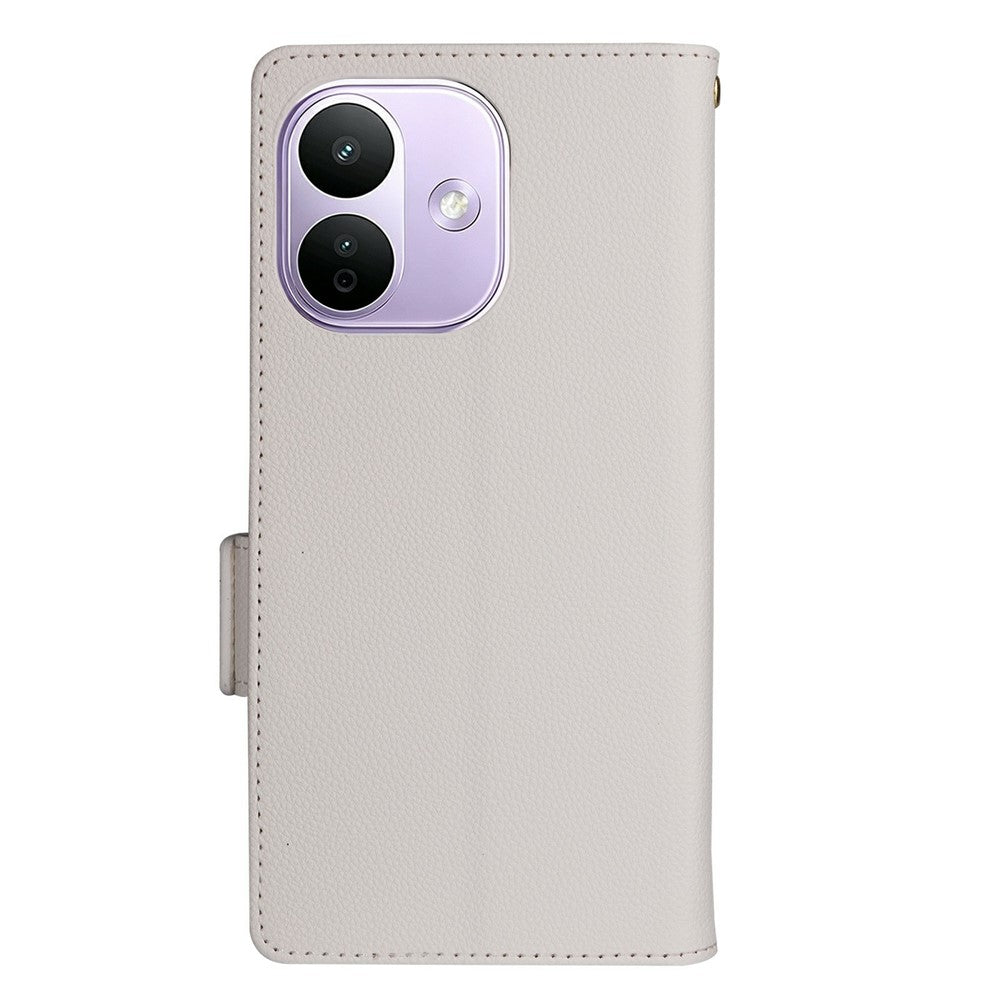For Xiaomi Redmi Note 17 Pro 5G Case Litchi Texture Wallet Leather Phone Cover with Wrist Strap