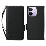 For Xiaomi Redmi Note 17 Pro 5G Case Litchi Texture Wallet Leather Phone Cover with Wrist Strap