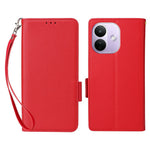 For Xiaomi Redmi Note 17 Pro 5G Case Litchi Texture Wallet Leather Phone Cover with Wrist Strap