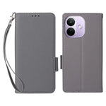 For Xiaomi Redmi Note 17 Pro 5G Case Litchi Texture Wallet Leather Phone Cover with Wrist Strap