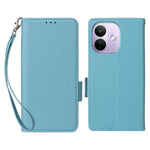 For Xiaomi Redmi Note 17 Pro 5G Case Litchi Texture Wallet Leather Phone Cover with Wrist Strap